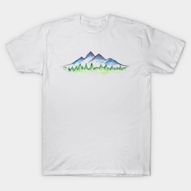 mountain watercolor T-Shirt by pholange